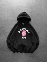 PEMBE BASKI SİYAH BAPE SWEAT