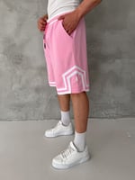 PEMBE ŞERİTLİ JORDAN ŞORT