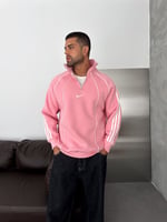PEMBE ŞERİTLİ YARIM FERMUAR NİKE SWEAT