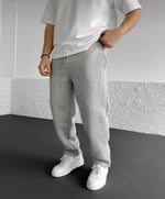 Şardonlu Gri Baggy Basic Eşofman