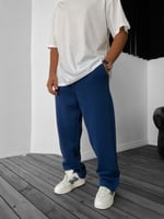 Şardonlu Lacivert Baggy Basic Eşofman