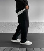 Şardonlu Siyah Baggy Basic Eşofman