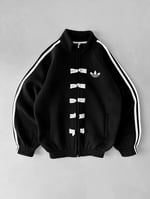 Siyah Adidas Düğme Hırka