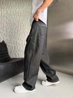 SİYAH DİKİŞLİ SÜPER BAGGY PANTOLON