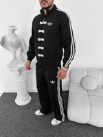 Siyah Düğme Adidas Takım