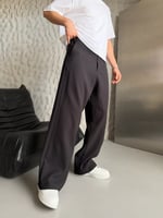 SİYAH FİTİLLİ KUMAŞ BAGGY PANTOLON