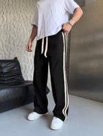 SİYAH HASIRLI BAGGY EŞOFMAN