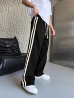 SİYAH HASIRLI BAGGY EŞOFMAN