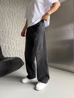 SİYAH PARÇALI BAGGY KOT PANTOLON