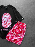 SİYAH PEMBE DENİZ ŞORTLU BAPE TAKIM