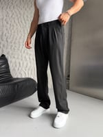 SİYAH PİLELİ BAGGY KUMAŞ PANTOLON