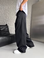 SİYAH SÜPER BAGGY KOT PANTOLON