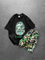 SİYAH YEŞİL DENİZ ŞORTLU BAPE TAKIM