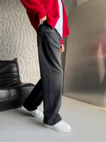 SİYAH YIKAMA LOOSE-FİT PANTOLON