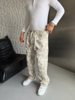 VİNTAGE BEYAZ KAMUFLAJ BAGGY PANTOLON