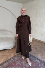 Alba Elbise - Kahverengi