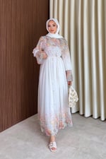 Henna Elbise - Beyaz