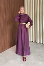 Lace Elbise - Bordo