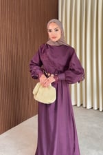 Lace Elbise - Bordo