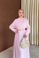 Lace Elbise - Pembe
