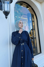 Mina Denim Elbise - Lacivert