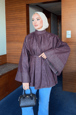 Mina Denim Gömlek - Bordo