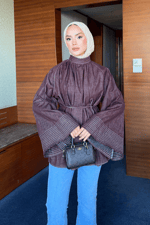 Mina Denim Gömlek - Bordo