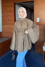 Mina Denim Gömlek - Vizon