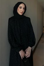 Monica Şifon Elbise - Siyah