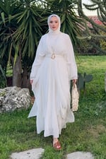 Mozza Elbise - Beyaz