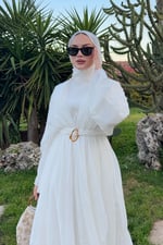 Mozza Elbise - Beyaz
