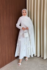 Rovena Elbise - Beyaz