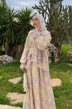 Ruffle Elbise - Lila