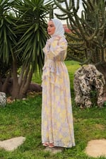 Ruffle Elbise - Lila