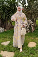 Ruffle Elbise - Lila
