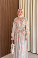 Ruffle Elbise - Soft Mavi