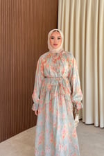 Ruffle Elbise - Soft Mavi