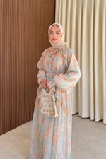 Ruffle Elbise - Soft Mavi