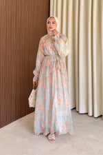 Ruffle Elbise - Soft Mavi