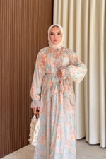 Ruffle Elbise - Soft Mavi