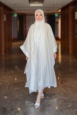 Shine Abaya Takım - Ekru