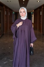 Shine Abaya Takım - Mürdüm