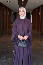 Shine Abaya Takım - Mürdüm