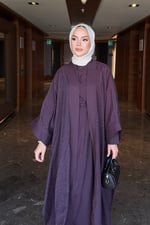 Shine Abaya Takım - Mürdüm