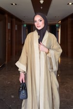 Shine Abaya Takım - Yağ Yeşili