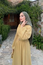 Varda Elbise - Yağ Yeşili