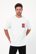 CHİLL BASKILI OVERSİZE T-SHİRT