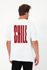 CHİLL BASKILI OVERSİZE T-SHİRT