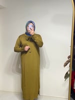 YAĞ YEŞİLİ TRİKO ELBİSE