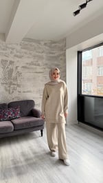 Balıkçı yaka ikili takım Taş